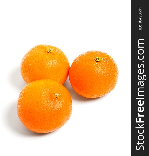 Fresh tangerines isolated over white. Fresh tangerines isolated over white