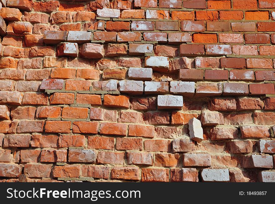 An old brick wall on a background photo.