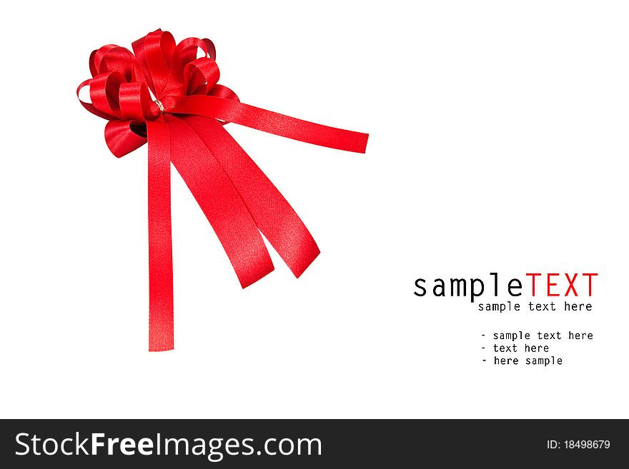 Red ribbon isolated on white blackground