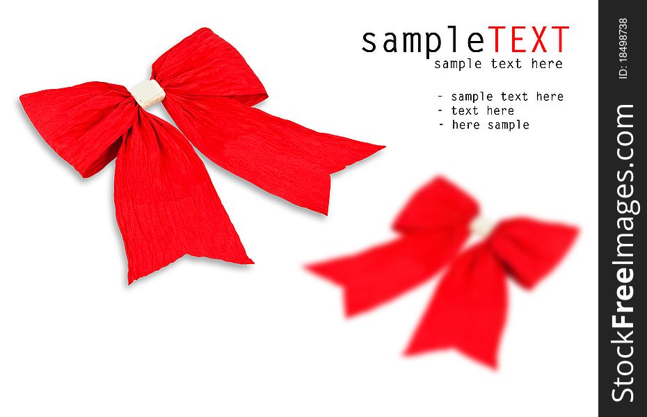 Red ribbon isolated on white blackground