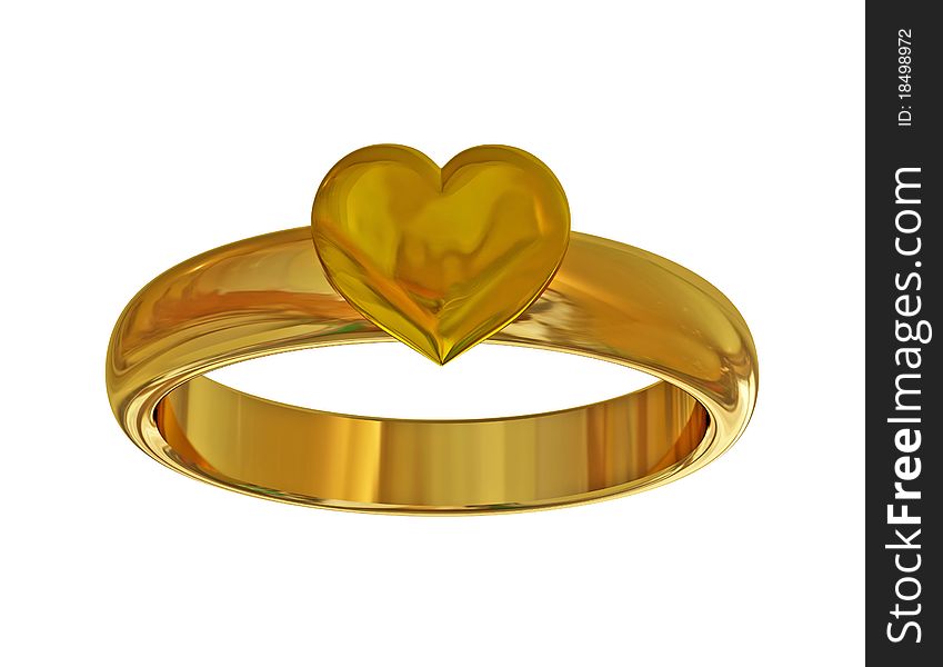 Valentine's ring concept. Isolated on white.