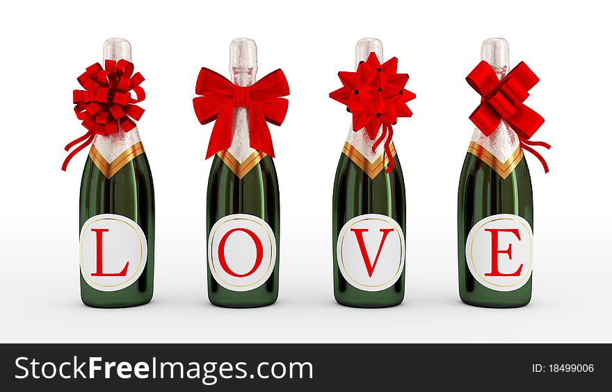 Love drink concept. Isolated on white background.