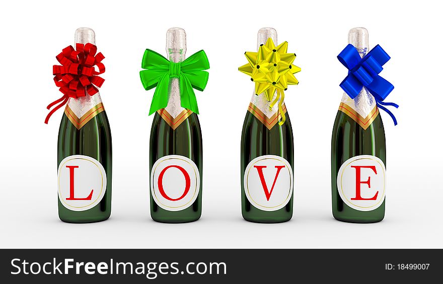 Love drink concept. Isolated on white background.