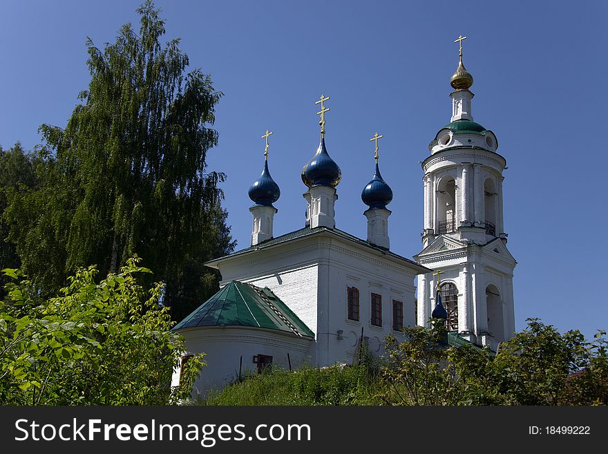 Russian Orthodox church in Ples town (The Church of Saint Varvara). Russian Orthodox church in Ples town (The Church of Saint Varvara).