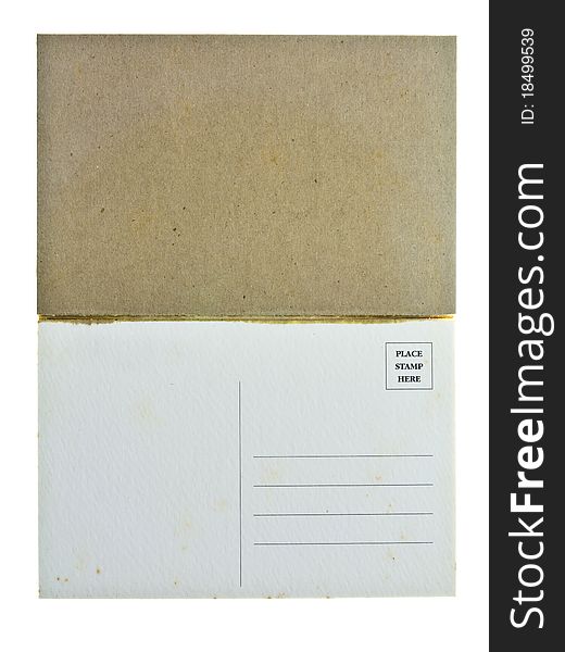 Postcard notebook isolated on white background. Postcard notebook isolated on white background