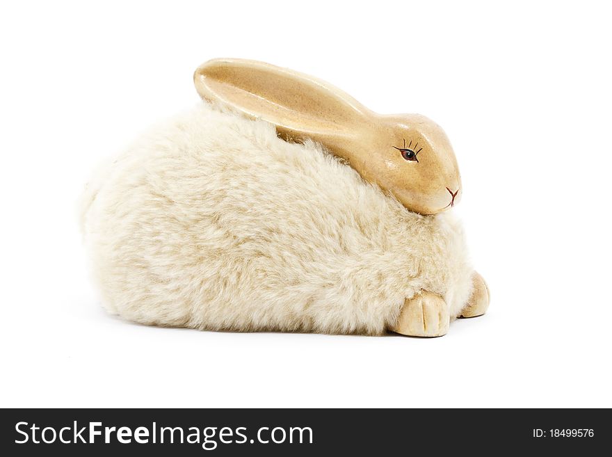 Cute Easter bunny isolated on white background