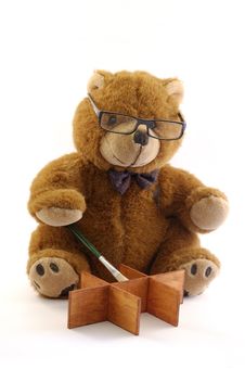 Painter Teddy Bear Royalty Free Stock Image Painter Teddy Bear Royalty Free Stock Image