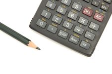 Calculator And Pencil Royalty Free Stock Photography Calculator And Pencil Royalty Free Stock Photography