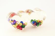 Two Clear Valentine Hearts Bubbles Royalty Free Stock Image