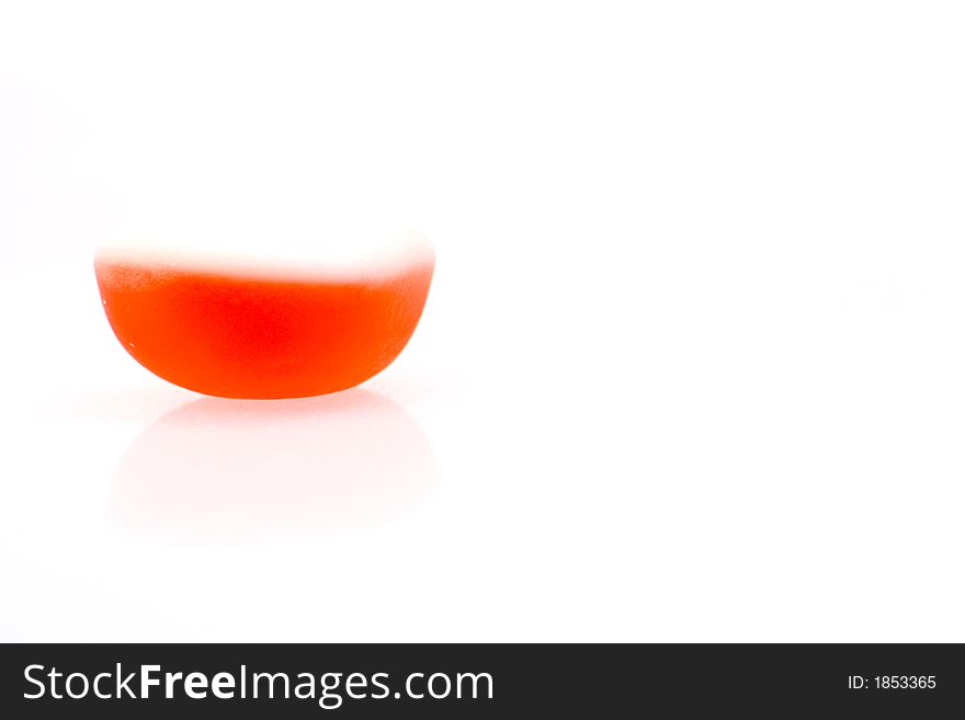Closeup for little jelly isolated on white background. Closeup for little jelly isolated on white background