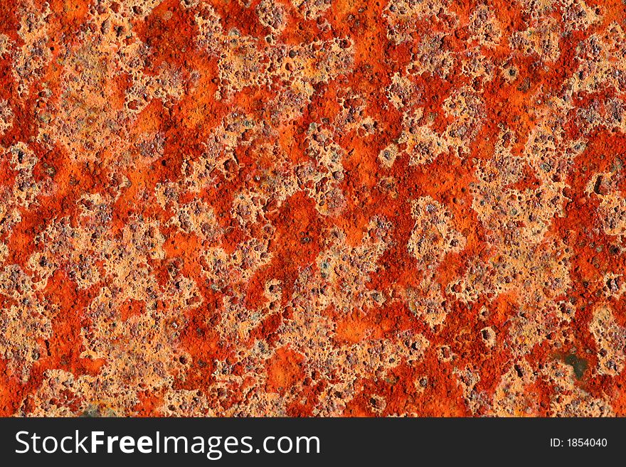 Detailed macro shot of a patch of rust, strong colours and interesting textures. Detailed macro shot of a patch of rust, strong colours and interesting textures.