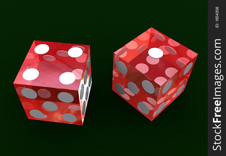 3d rendered illustration of red dice