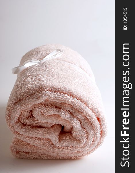 Bath items  - isolated pink towel