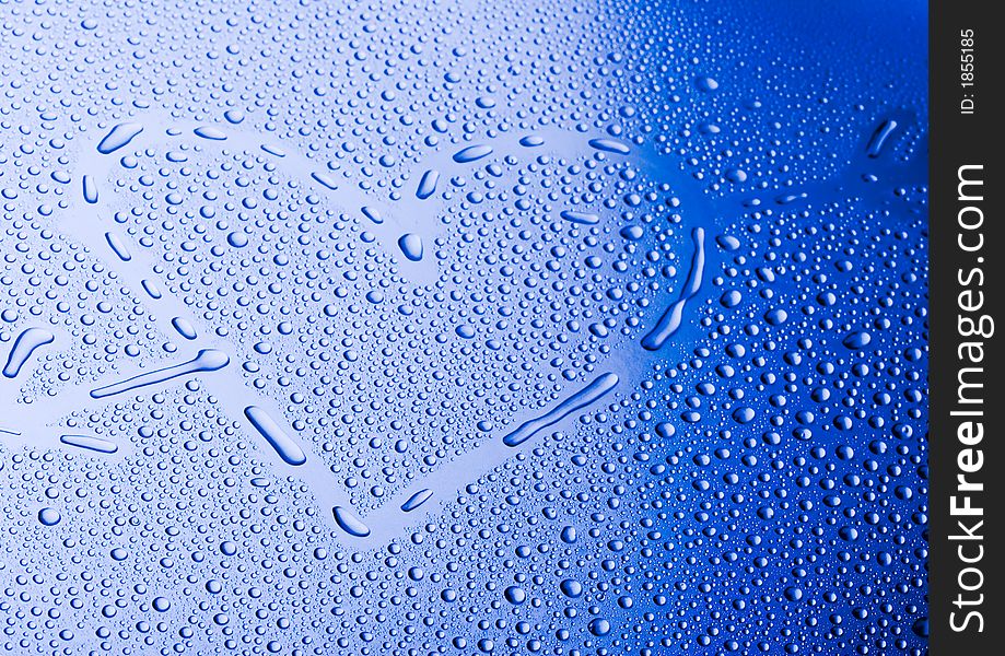 Water drops on Valentine's Day. Water drops on Valentine's Day