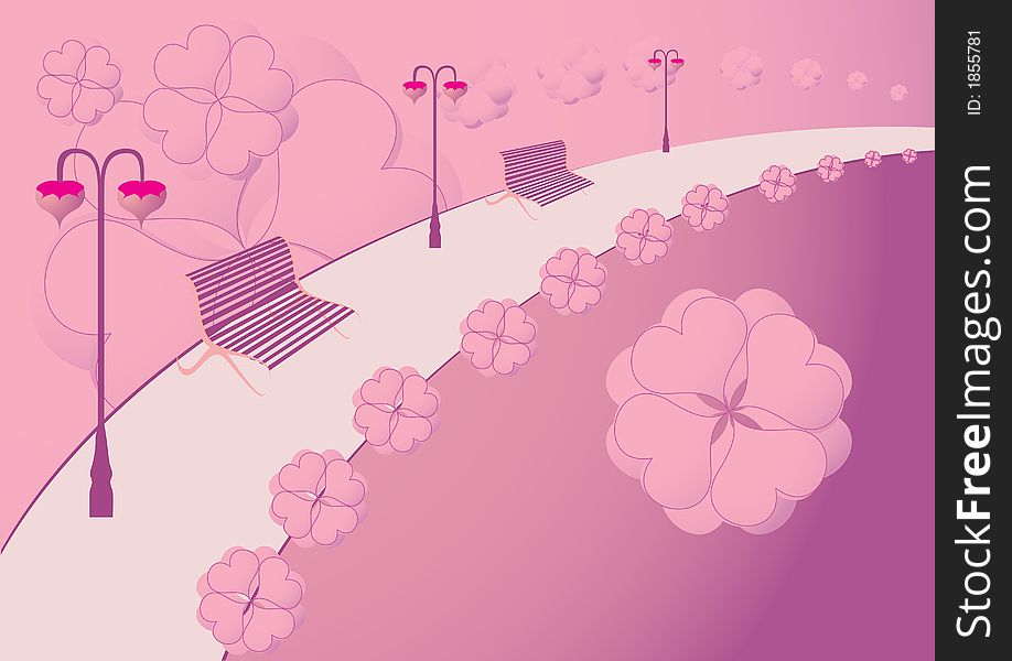 Love alley abstract valentine illustration