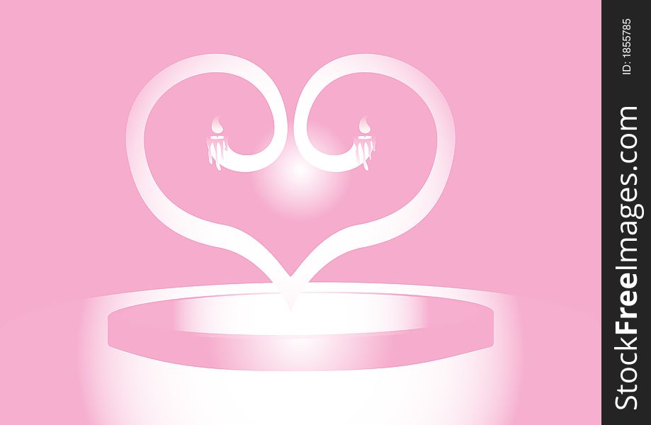 Love heart candle abstract illustration