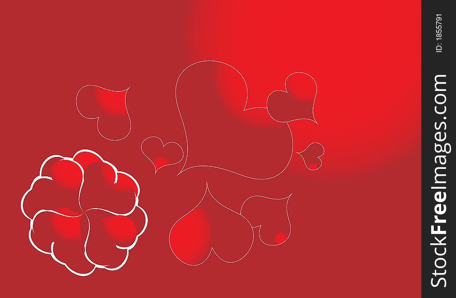 Valentine red heart dream abstract background