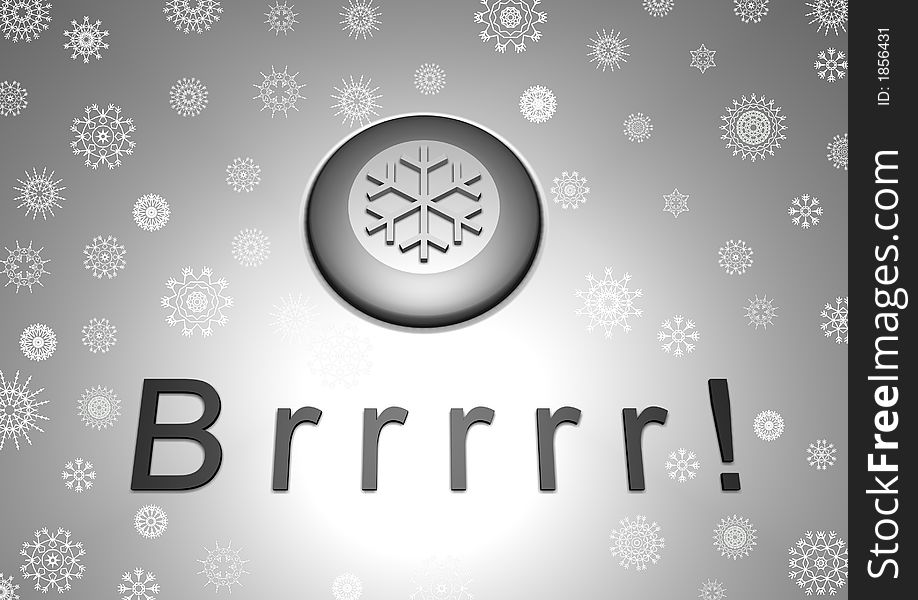 Illustrated Button marked with a snowflake with text and white snowflakes. Illustrated Button marked with a snowflake with text and white snowflakes