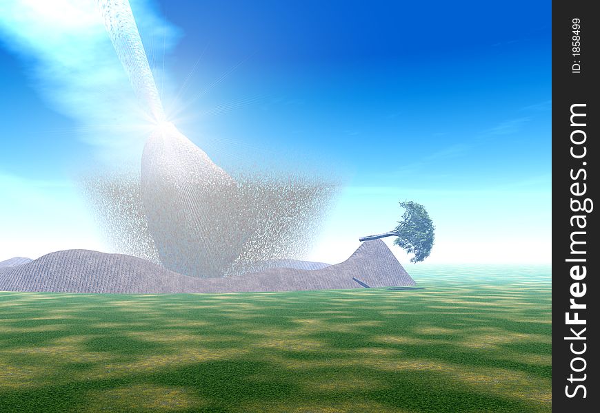 My interpretation of meteor crashing into the Earth. My interpretation of meteor crashing into the Earth.