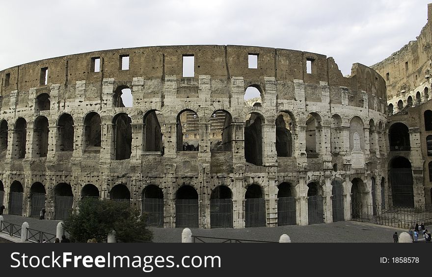 Rome colosseum the mighty theatre, view from the north side