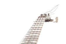 Bass Guitar Isolated On White Stock Photography