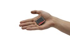 Hand With Memory Card Royalty Free Stock Photo