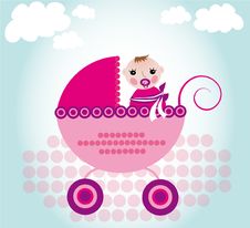Baby In Carriage Royalty Free Stock Images Baby In Carriage Royalty Free Stock Images