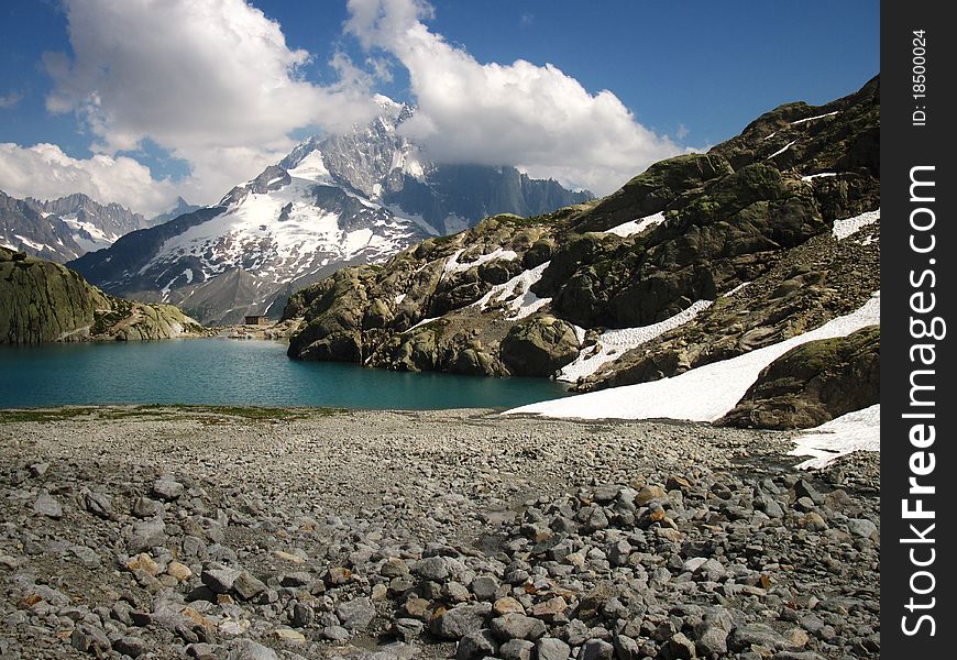 Lac Blanc with Aiguille des Grands Montets in the background