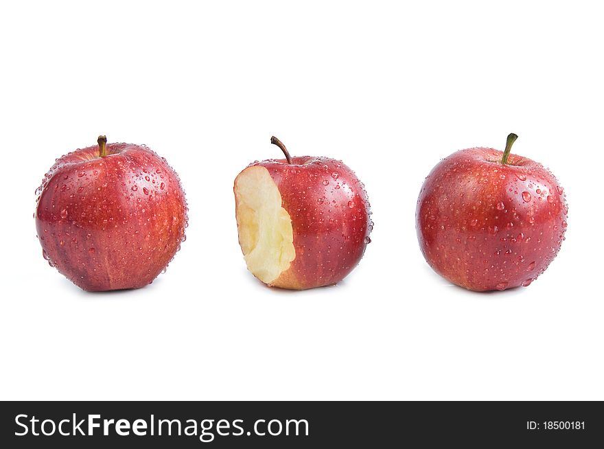 Three apples isolated on white background