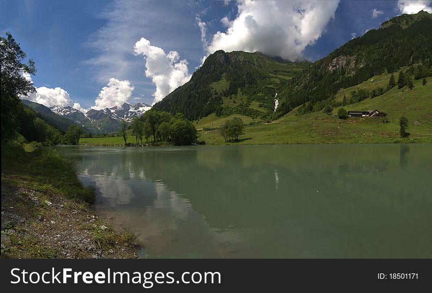 Mountain lake on the road to the Grossglockner