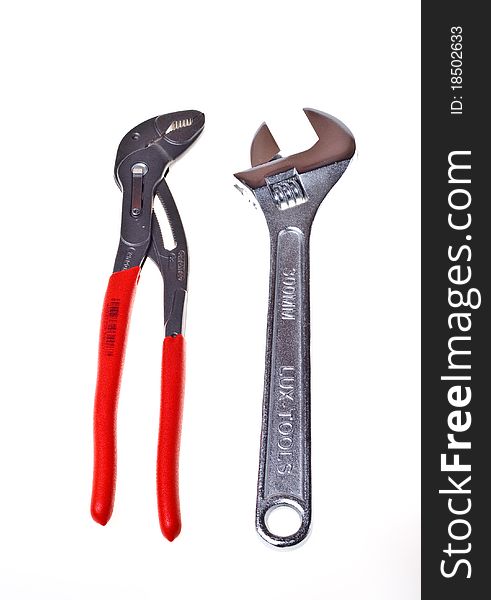 Alligator Wrench And Adjustable Spanner(isolated).