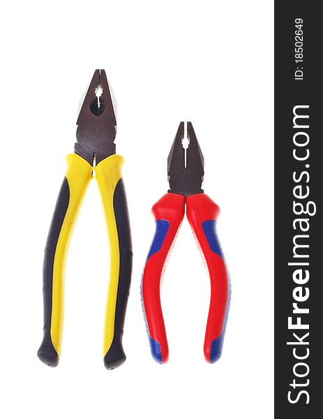 Pliers with dielectric handles  (isolated).