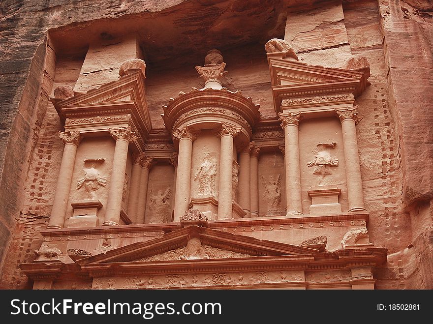 Top Of The Treasury In Petra