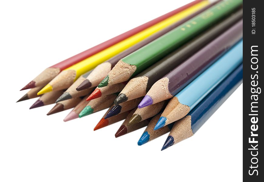 This pictures represents some colored pencils.