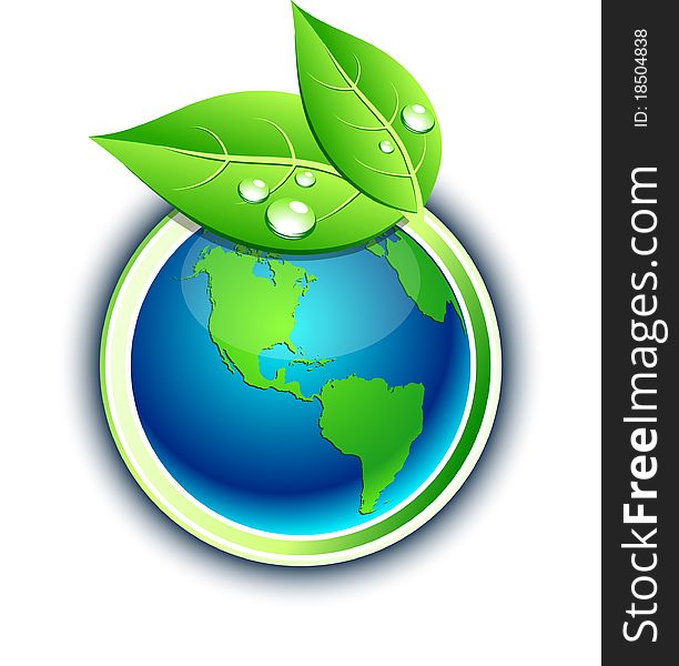 Earth Eco Button.