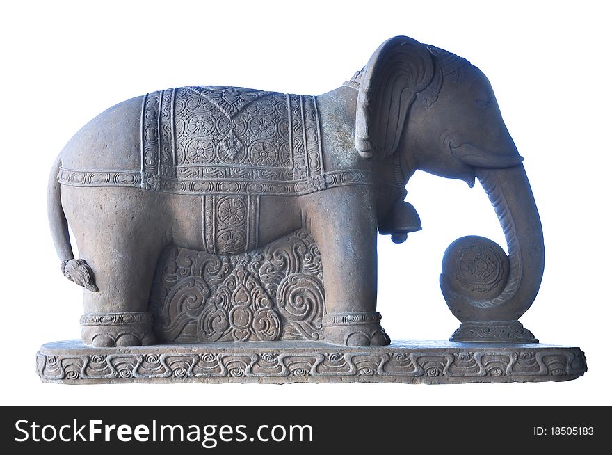 The isolated elephant sculpture in thai style