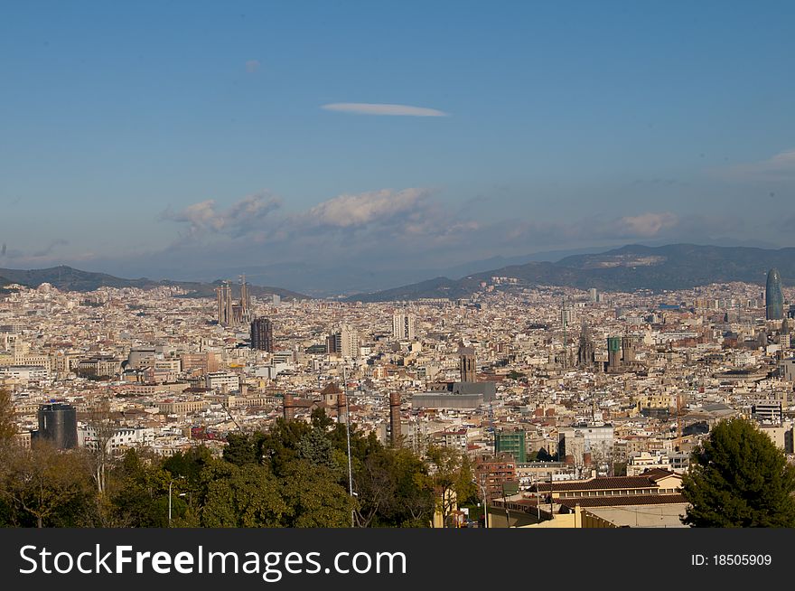 Barcelona Panoramic View, south part