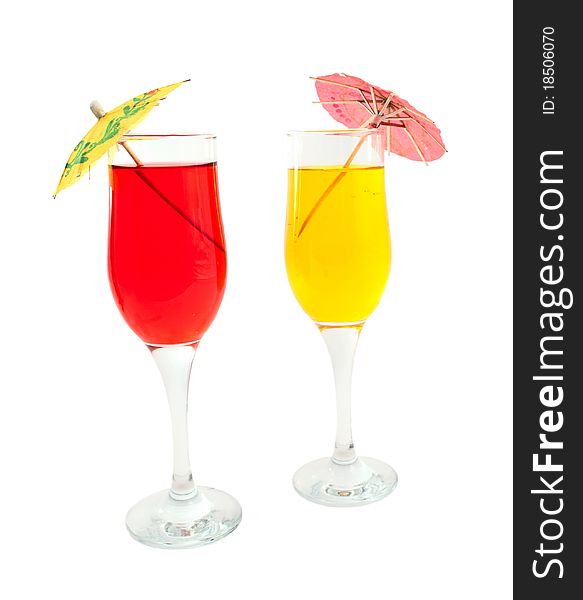 Cocktails on a white background