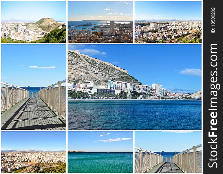 Collection of picture of city Alicante, Spain. Collection of picture of city Alicante, Spain