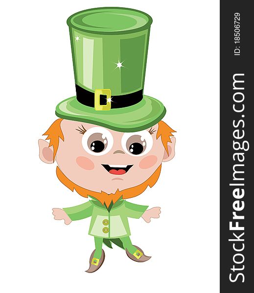 Leprechaun boy isolated over white