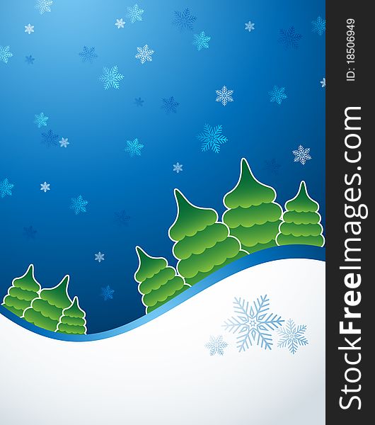 Blue green winter snowflakes background. Blue green winter snowflakes background