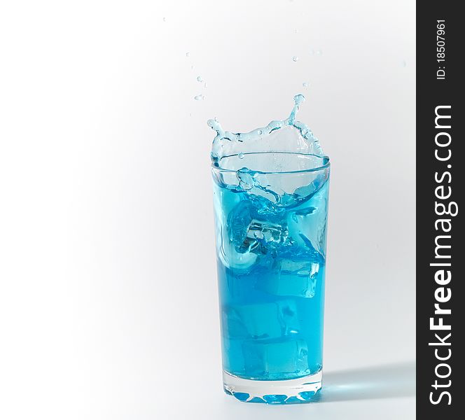 Blue Splash In Glass