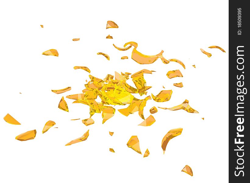 Yellow Jug Pieces Isolated