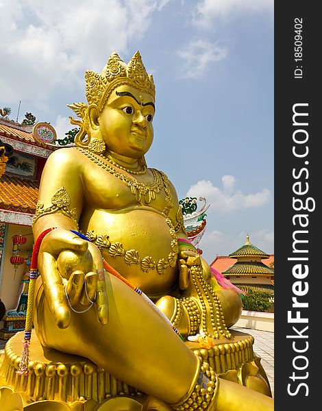 Golden Buddha Statue in temple of Thailand