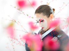 Japan Geisha Woman With Creative Make-up Stock Photo Japan Geisha Woman With Creative Make-up Stock Photo