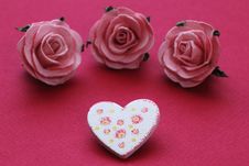 Patterned Heart And Roses Stock Image Patterned Heart And Roses Stock Image