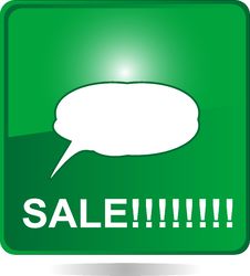 Sale Web Button Green With Bubbles Royalty Free Stock Photo