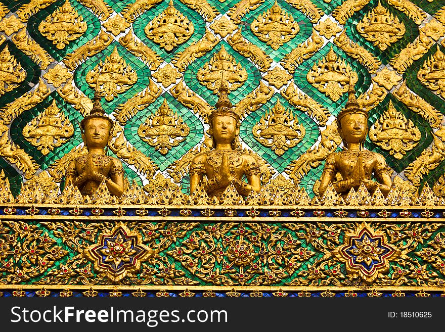 Thai traditional angle in Wat Phra Kaew Temple bangkok Thailand