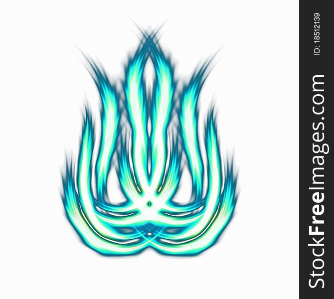 Abstract blue fire on white background. Abstract blue fire on white background