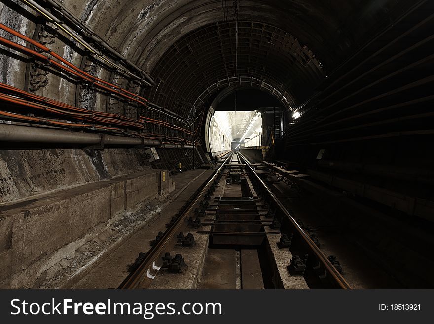 View to the subway tunnel, Prague.